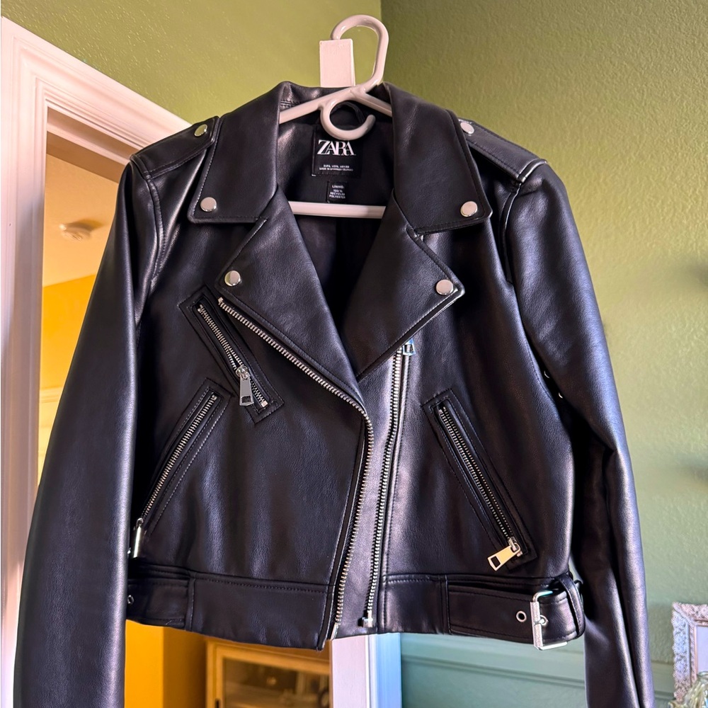 Zara Moto faux leather jacket